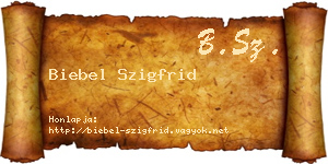 Biebel Szigfrid névjegykártya